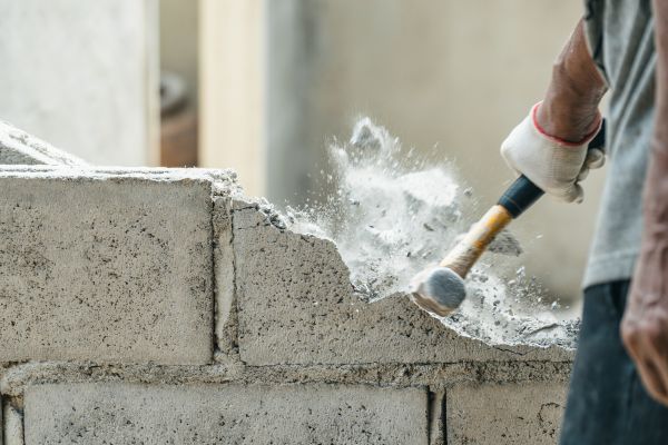 Block Wall Demolition in Red Oak